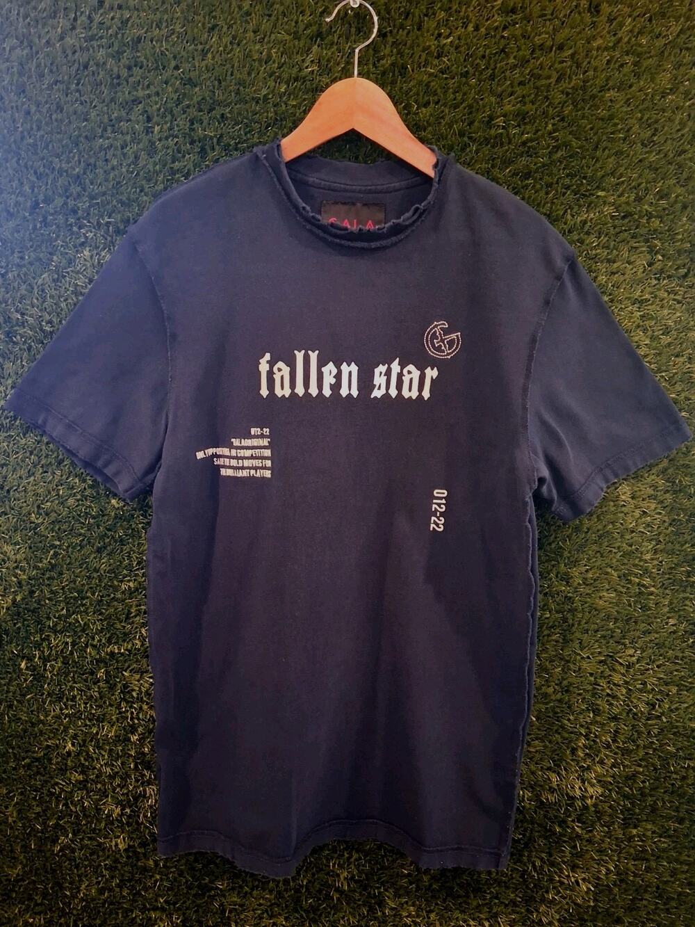 Gala Original Fallen Star Navy Blue Graphic T-Shirt Men's Size S Distressed